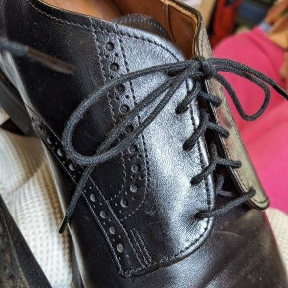 Leather Dress Shoes - Fine Men's Brogue Cap-Toe Oxfords, Top Quality - Picture 6 of 15